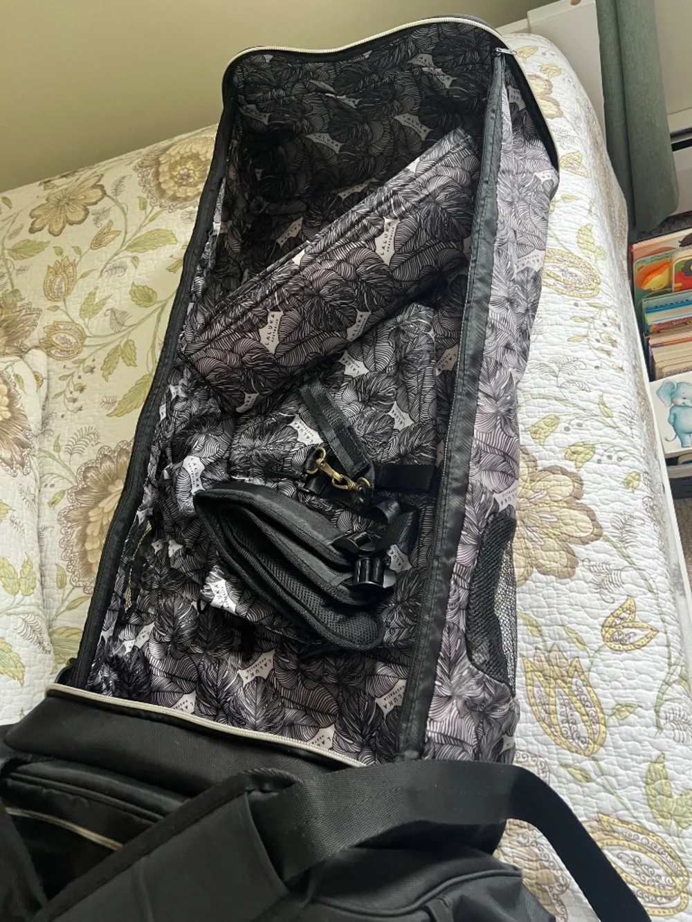 LALUKA Black Diaper Bag With Travel Bassinet Portable Baby Bed
